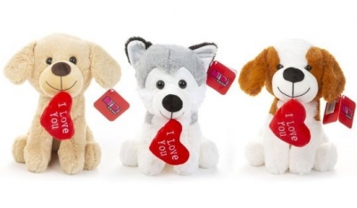 Valentines Love Heart Puppy 26cm ( Assorted Designs )