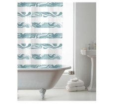 MARBLE WAVE DESIGN SHOWER CURTAINS WITH RINGS