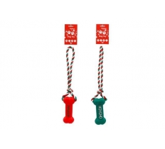 Christmas Bone With Rope Pet Tug Toy