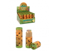 Tube of Mini Dinosaur Colouring Pencils 12-Pack (8cm)