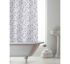 MOSAIC DESIGN SHOWER CURTAINS WITH RINGS