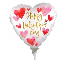Satin Watercolor 9" Happy Valentines Day Balloon