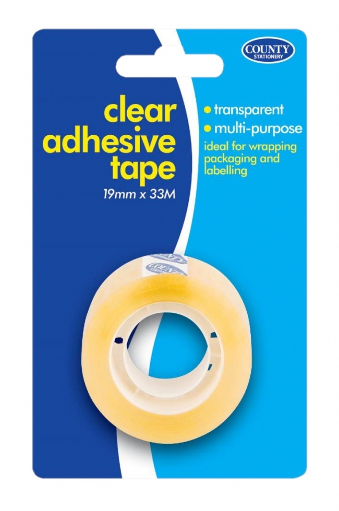 County Clear Adhesive Tape 19mm X 33M - Click Image to Close