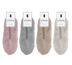 Faux Fur Slipper Socks with Memory Foam