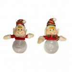 10" Mr & Mrs Elf Christmas Candy Jar