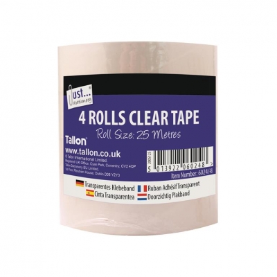 25m Rolls 24mm 4 Pack Clear Tape