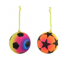 Neon Star & Pentagon 10" ( 25cm ) Ball With Keychain