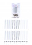 Silver 6cm Party Candles with 12 Holders 24 Pack