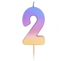 Age Two Rainbow Ombre Candle ( 1 )