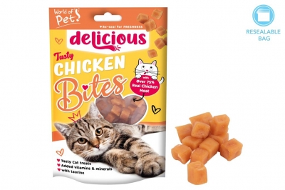 World Of Pets Chicken Bites Cat Treat 80G