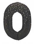 34" GLITZ 0 Black Printed Prism Foil Balloon Numeral