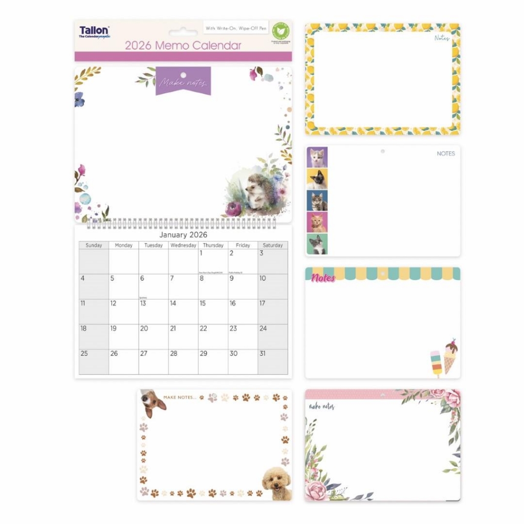 2026 Memo Calendar Compact & Pen - Click Image to Close