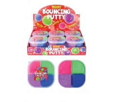 Bright Bouncing Putty 4 Colour Tub 60G 8.5cm X 3.3cm