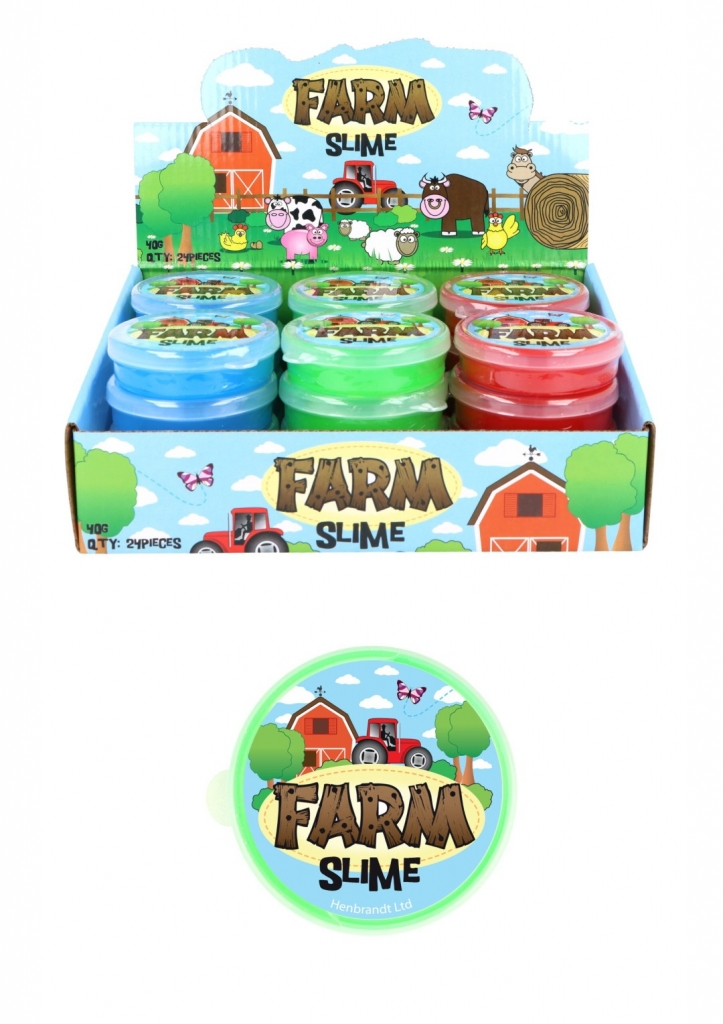 Farm Animal Slime Tubs 7cm x 2cm ( Assorted Colours ) - Click Image to Close