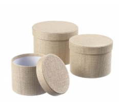 Round Symphony Textured Hat Boxes - Set of 3
