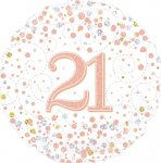 Oaktree 18" 21St Birthday White & Rose Gold Foil Balloon