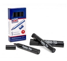 Pukka Permanent Markers Black 4 Pack