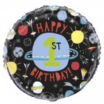 Outer Space Round Foil Balloon 18" Packaged