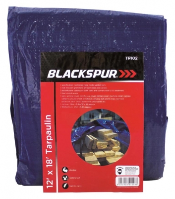 Blackspur 12' ( 3.6M ) X 18' ( 5.4M ) Tarpaulin - Blue