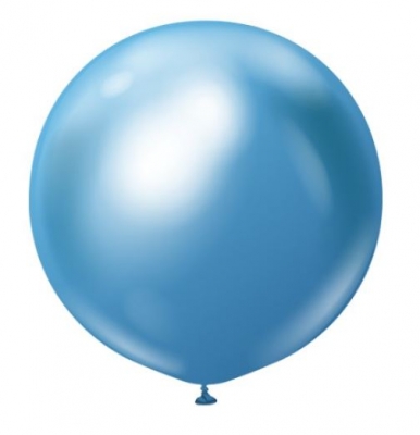 Kalisan 24" Mirror Blue Latex Balloons 2 Pack