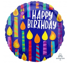 Candles Happy Birthday Standard Foil Balloon