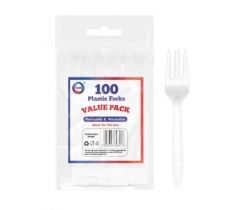 100pc Reusable Plastic Forks