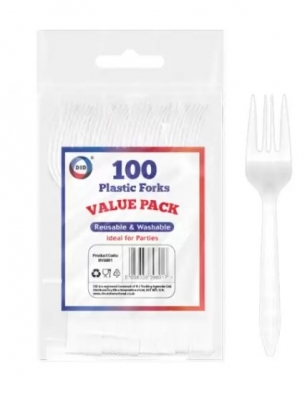 100pc Reusable Plastic Forks