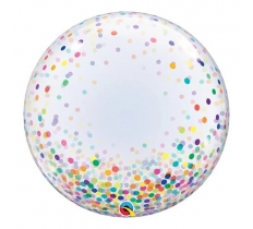 Qualatex Confetti Dots Colourful 24" Deco Bubble Balloon