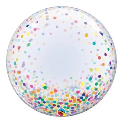 Qualatex Confetti Dots Colourful 24" Deco Bubble Balloon