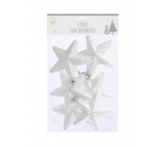 Christmas Polystyrene Hanging Stars 6 Pack