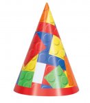 Building Blocks Birthday Party Hats 8ct