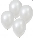 12" Premium Pearlized Balloons 8 Pack Iridescent White