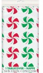 Xmas Peppermint Plastic Table Cover 54 x 84