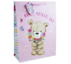 MOTHER'S DAY CUTE BEAR AND FLOWERS EXTRA LARGE BAG