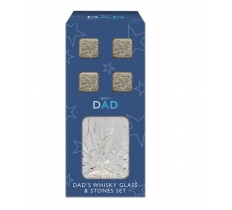 Best Dad Whiskey Glass & Stones Set