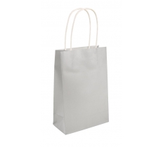 Silver Paper Party Bag With Handles 14X21X7cm