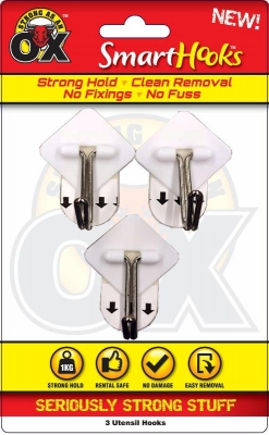 SERIOUSLY STRONG REMOVABLE CUP HOOKS 3 Pack