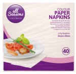 40pk Cream Paper Napkin 33cm x 33cm - 2 Ply