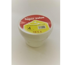 Sv Micro 16oz Round Pots & Lids 4 Pack