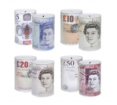 Large Pound Note Design Money Tin Box