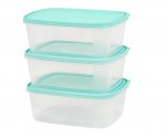 2L Food Box and Lid Clear 3 Pack