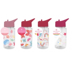 Girls Printed Bottle With Straw 400ml