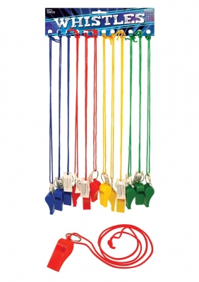 Plastic Whistle With String X 12 ( 23p Each )