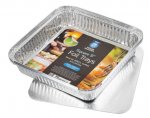3pk Square Foil Container 9" w/Lids (Seperate)