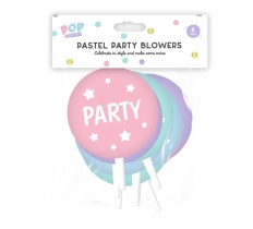 Pastel Party Blowers 8pk