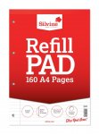Silvine A4 Refill Pad Lined With Margin 160 Pages