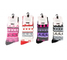 Ladies Fairisle Thermal Socks