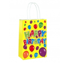 Happy Birthday Party Bag With Handles 14cm X 21 cm X 7cm