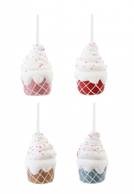 Christmas Hanging Sprinkles Glitter Cupcake 12.5cm