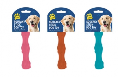 Squeaky Stick Dog Toy